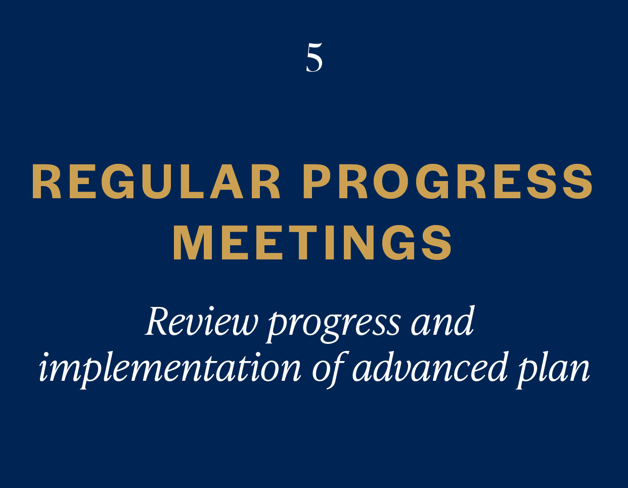 Regular Progress Meetings