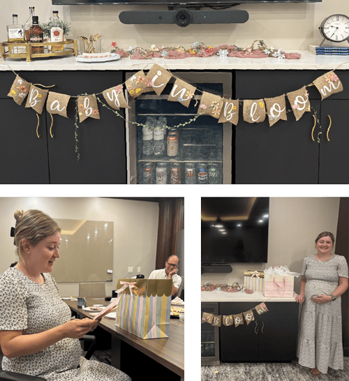 Collage of baby shower